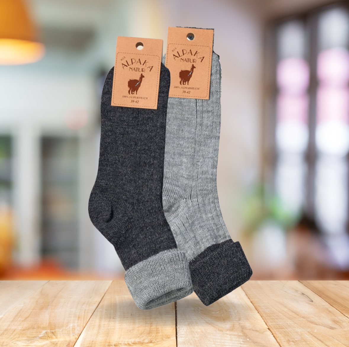 Alpaka Umschlagsocken