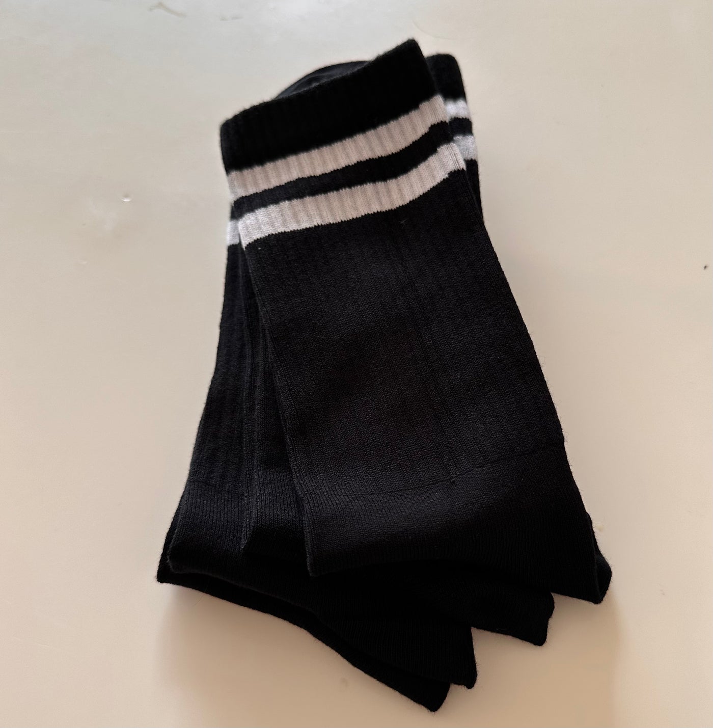 Bambus Tennis Crew Socken Schwarz