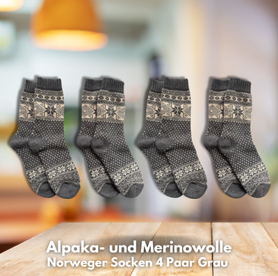 Alpaka-& Merino Norweger-Socken