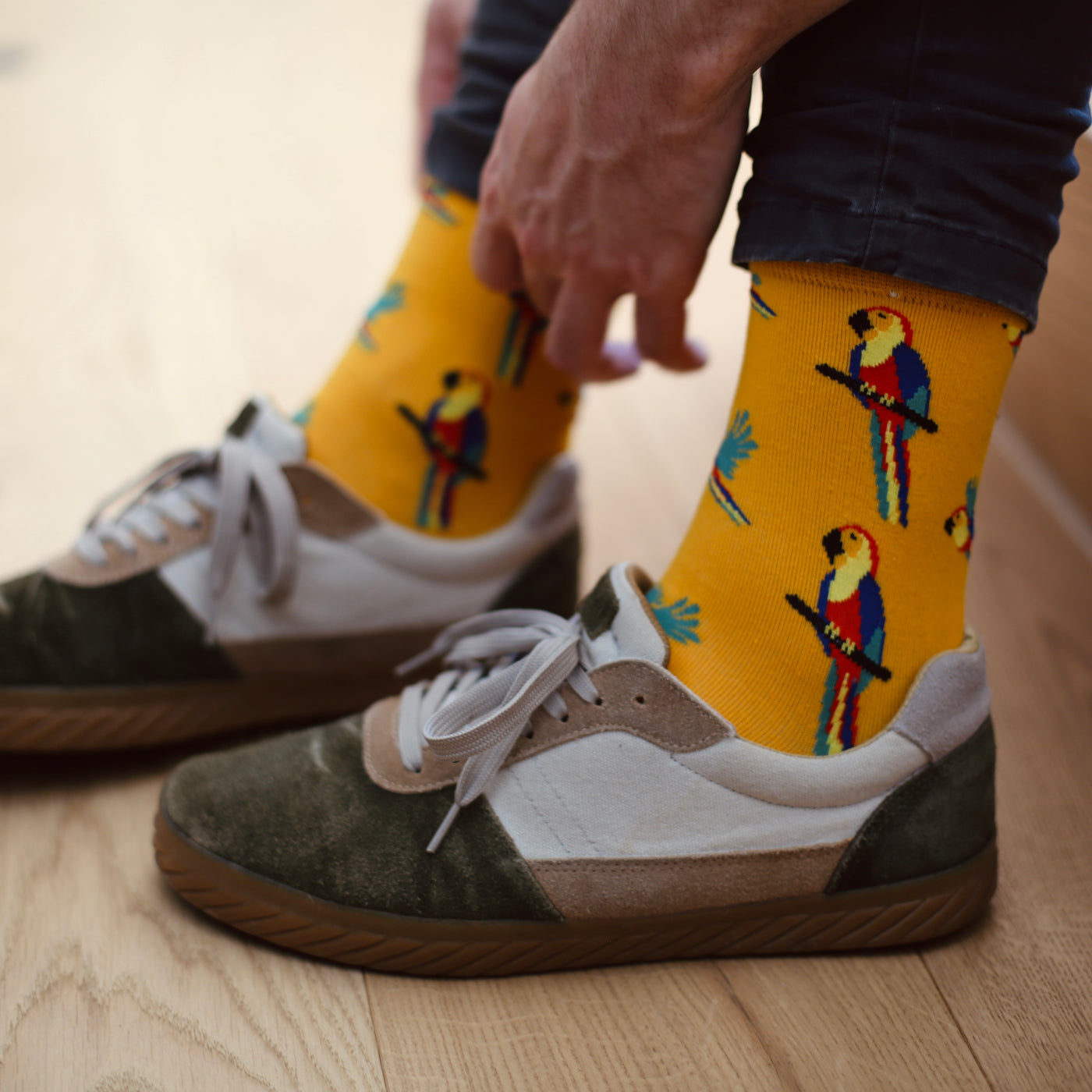 Papagei Motiv Socken