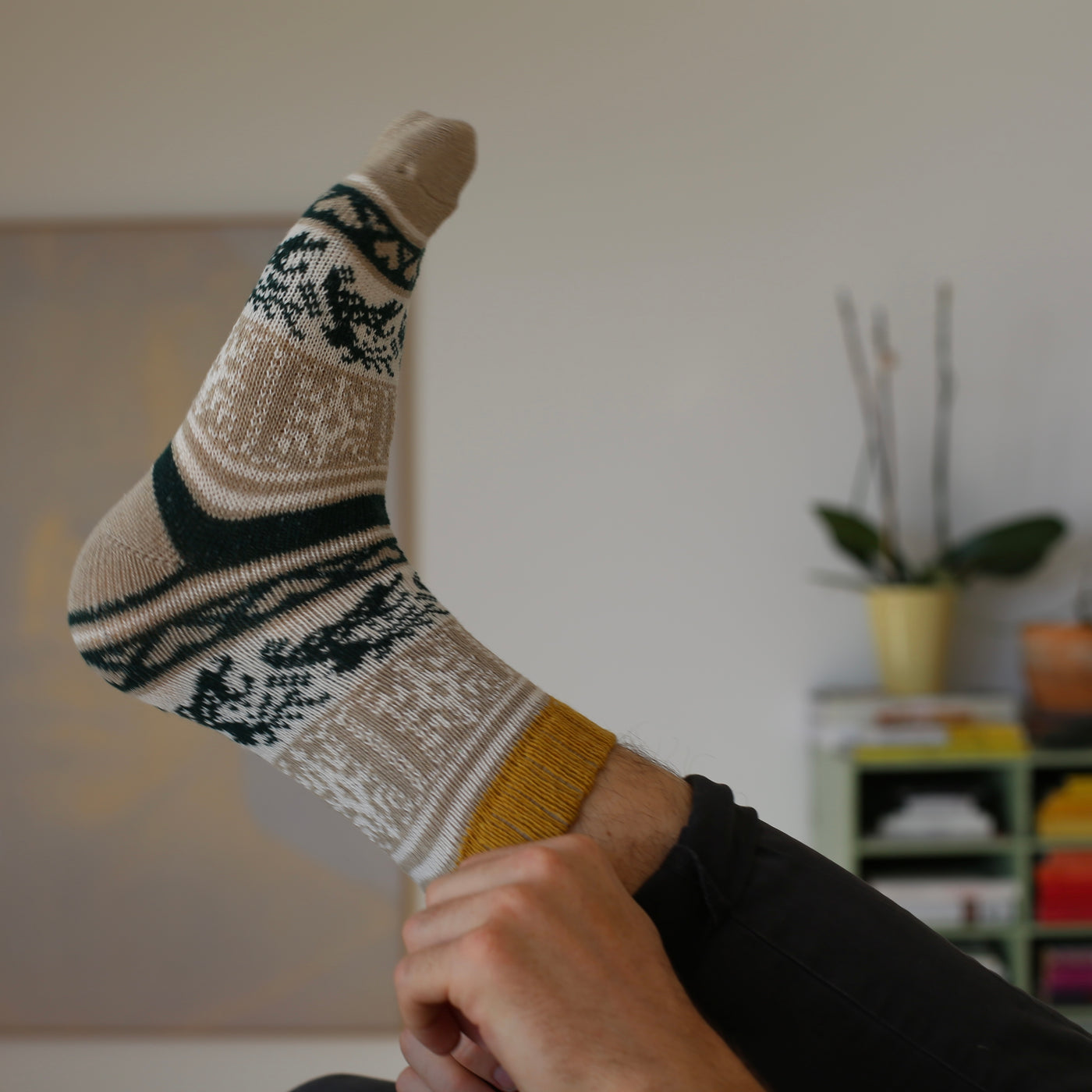 Hirsch Motiv Socken