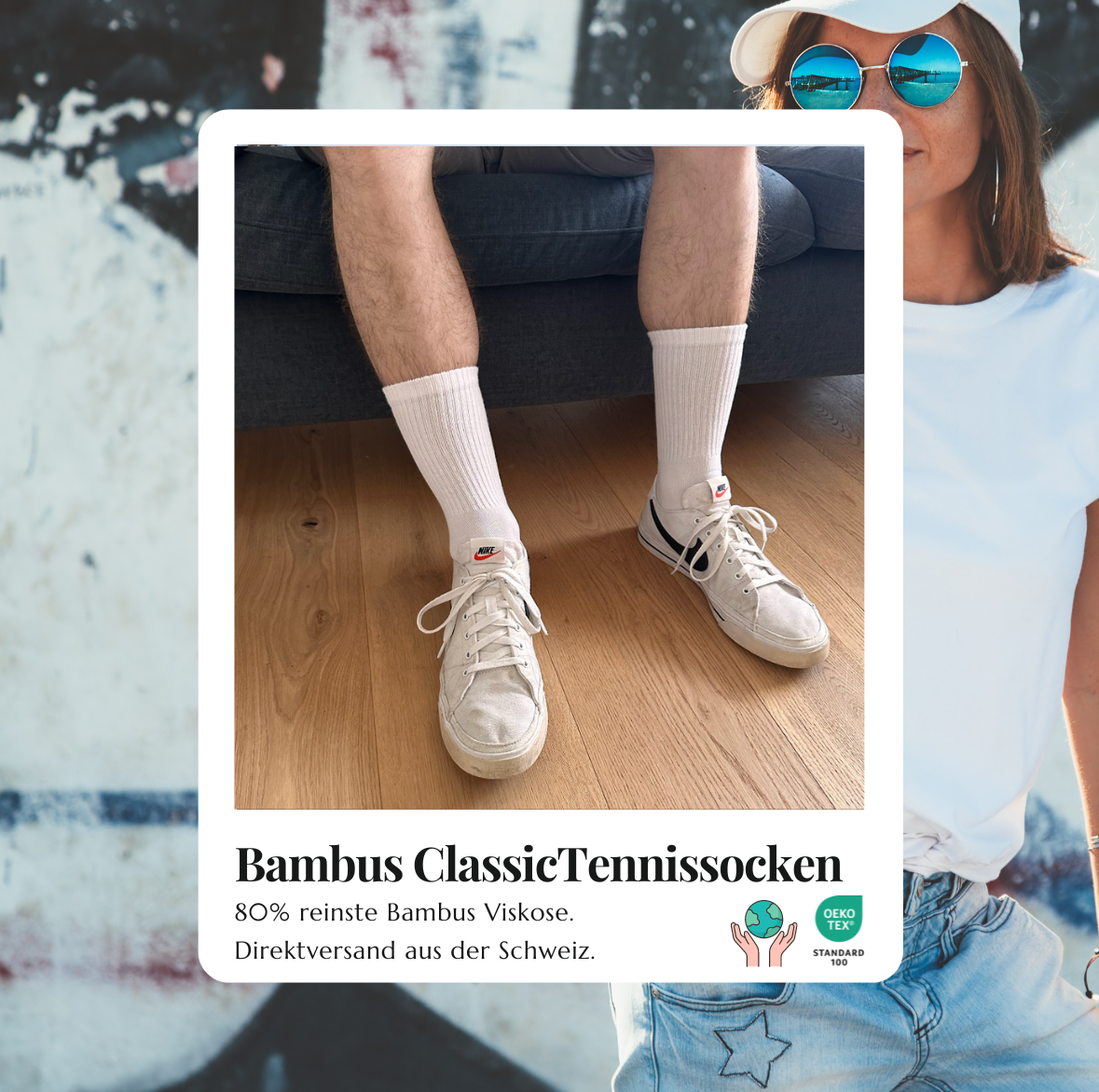 Bambus Tennis Socken Oldschool