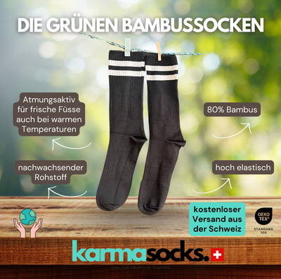 Bambus Tennis Crew Socken Schwarz