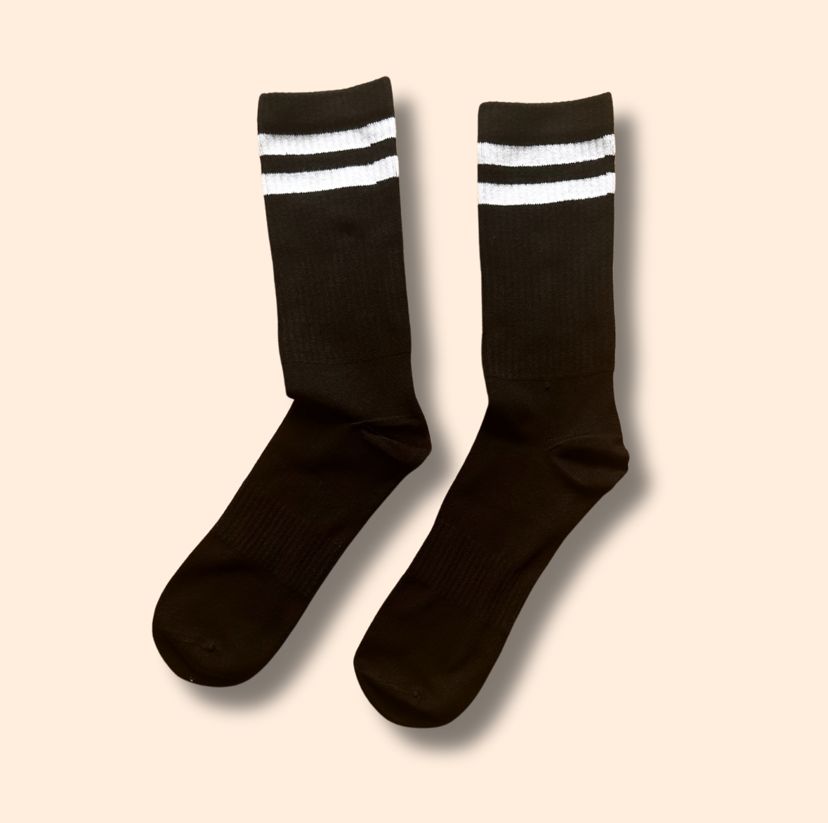 Bambus Tennis Crew Socken Schwarz