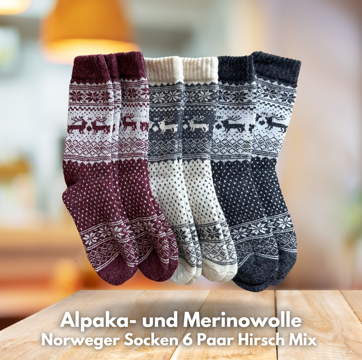 Alpaka-& Merino Norweger-Socken