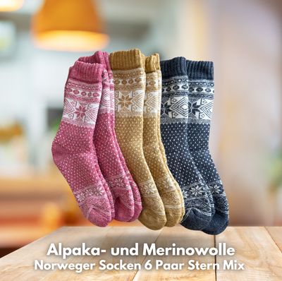 Alpaka-& Merino Norweger-Socken