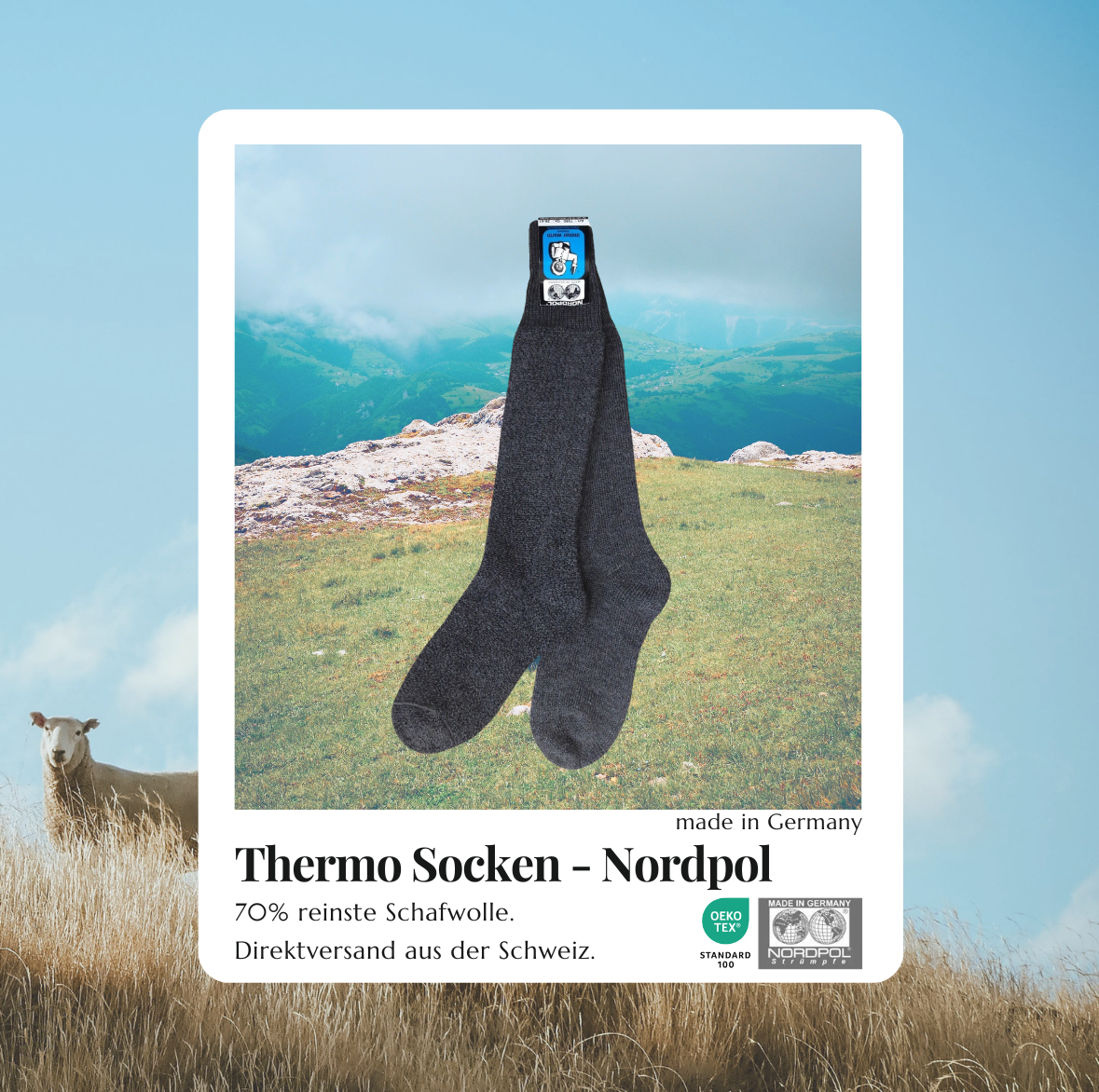 Thermo Kniesocken mit Merinowolle - Nordpol