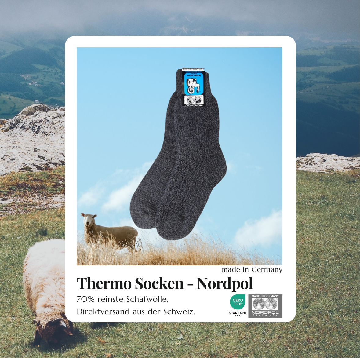 Thermo Socken mit Merinowolle - Nordpol