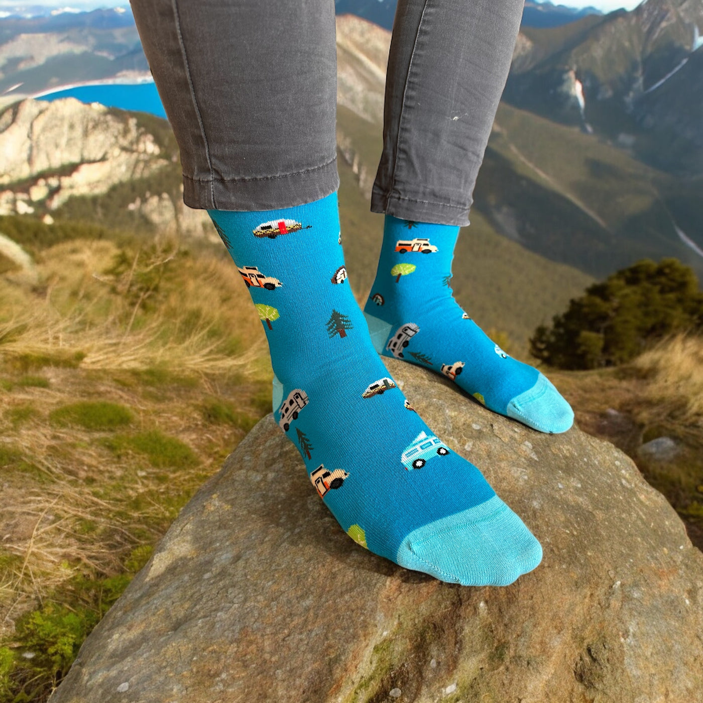 Camping Motiv Socken